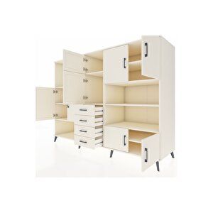 Kronos Dolap 9 Raflı 4 Çekmeceli 8 Kapaklı 220x59x163 Aytaşı-aytaşı