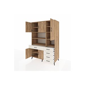 Kronos Dolap 9 Raflı 5 Çekmeceli 5 Kapaklı 132x59x195 Çam-çam/aytaşı