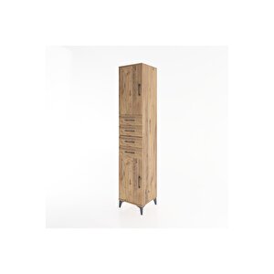 Hyperion Dolap 3 Raflı 4 Çekmeceli 2 Kapaklı 44x44x221 Çam-çam