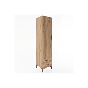 Hyperion Dolap 4 Raflı 2 Çekmeceli Tek Kapaklı 44x44x195 Çam-çam