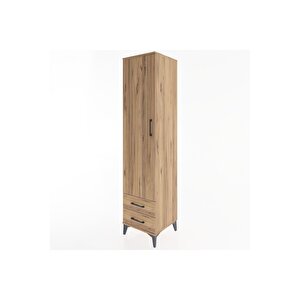 Hyperion Dolap 4 Raflı 2 Çekmeceli Tek Kapaklı 44x44x195 Çam-çam