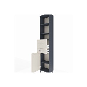 Arges Dolap 4 Raflı 2 Çekmeceli Tek Kapaklı 44x30x221 Antrasit-aytaşı