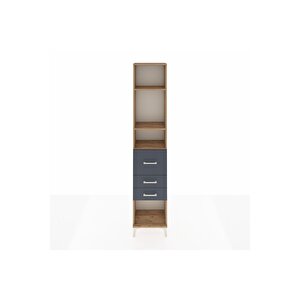 Arges Dolap 3 Raflı 3 Çekmeceli 44x30x221 Çam-antrasit