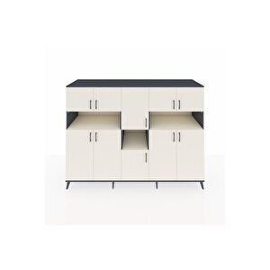 Kronos Dolap 14 Raflı 10 Kapaklı 220x59x163 Antrasit-aytaşı