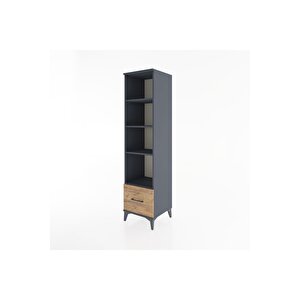 Hyperion Dolap 4 Raflı Tek Çekmeceli 44x44x182 Antrasit-çam