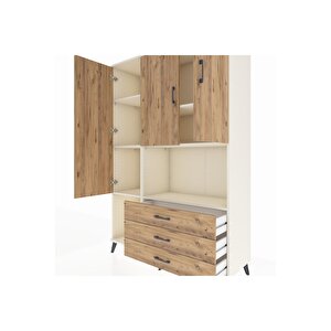 Hyperion Gardrop 6 Raflı 3 Çekmeceli 3 Kapaklı 132x44x195 Aytaşı-çam