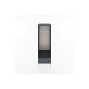 Hyperion Dolap Tek Raflı Tek Çekmeceli Tek Askılı 44x44x134 Antrasit-antrasit