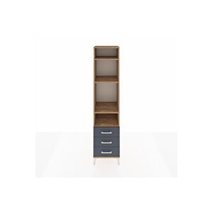 Hyperion Dolap 4 Raflı 3 Çekmeceli 44x44x195 Çam-antrasit