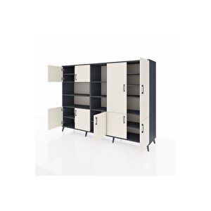 Hyperion Dolap 14 Raflı 9 Kapaklı 220x44x163 Antrasit-aytaşı/antrasit