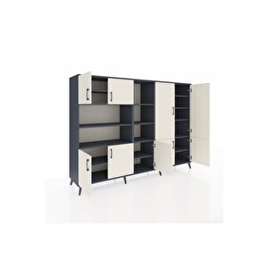 Hyperion Dolap 14 Raflı 9 Kapaklı 220x44x163 Antrasit-aytaşı/antrasit