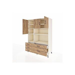 Kronos Dolap 8 Raflı 5 Çekmeceli 3 Kapaklı 132x59x195 Aytaşı-çam/çam