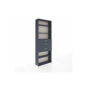 Arges Dolap 4 Raflı 3 Çekmeceli 88x30x243 Antrasit-antrasit