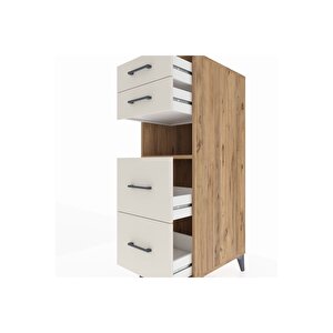 Kronos Dolap Tek Raflı 4 Çekmeceli 44x59x134 Çam-aytaşı