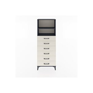 Arges Dolap 2 Raflı 6 Çekmeceli 60x30x163 Antrasit-aytaşı