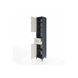 Hyperion Dolap 5 Raflı Tek Çekmeceli 2 Kapaklı 44x44x243 Antrasit-aytaşı