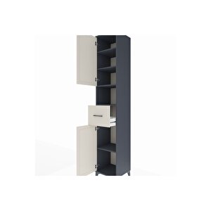 Hyperion Dolap 5 Raflı Tek Çekmeceli 2 Kapaklı 44x44x243 Antrasit-aytaşı