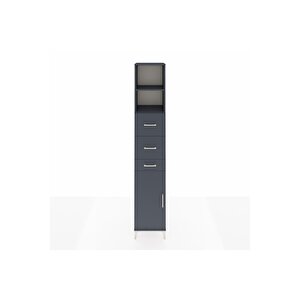 Hyperion Dolap 3 Raflı 3 Çekmeceli Tek Kapaklı 44x44x243 Antrasit-antrasit