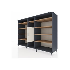 Kronos Dolap 12 Raflı Tek Kapaklı  220x59x163 Antrasit-aytaşı/çam