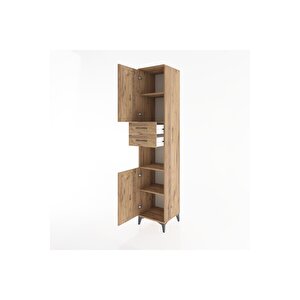 Hyperion Dolap 4 Raflı 2 Çekmeceli 2 Kapaklı 44x44x221 Çam-çam