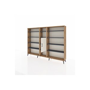 Arges Dolap 12 Raflı Tek Kapaklı  220x30x163 Çam-aytaşı/antrasit