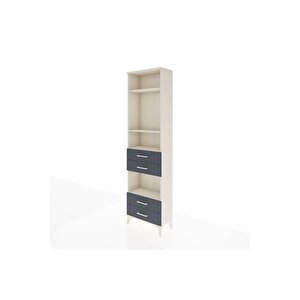 Arges Dolap 4 Raflı 4 Çekmeceli 60x30x221 Aytaşı-antrasit