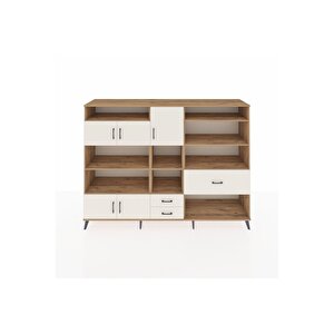 Hyperion Dolap 13 Raflı 3 Çekmeceli 5 Kapaklı 220x44x163 Çam-aytaşı