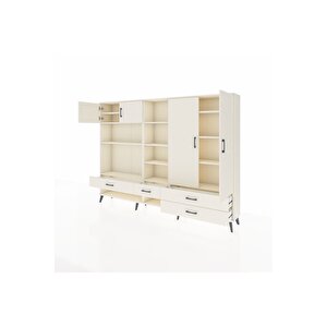 Arges Dolap 12 Raflı 4 Çekmeceli 4 Kapaklı 220x30x163 Aytaşı-aytaşı