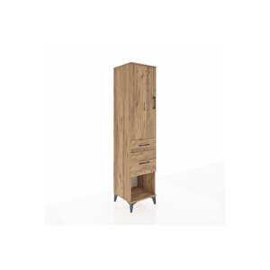 Hyperion Dolap Tek Raflı 2 Çekmeceli Tek Askılı 44x44x195 Çam-çam
