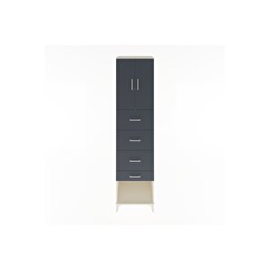 Hyperion Dolap 2 Raflı 4 Çekmeceli 2 Kapaklı 60x44x243 Aytaşı-antrasit