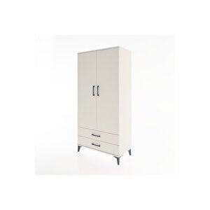 Hyperion Dolap Tek Raflı 2 Çekmeceli Tek Askılı 88x44x182 Aytaşı-aytaşı