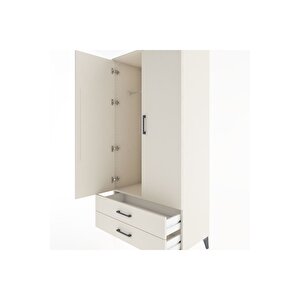 Hyperion Dolap Tek Raflı 2 Çekmeceli Tek Askılı 88x44x182 Aytaşı-aytaşı