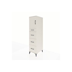 Kronos Dolap Tek Raflı 4 Çekmeceli Tek Kapaklı 44x59x182 Aytaşı-aytaşı