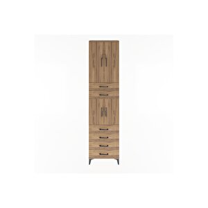 Arges Dolap 4 Raflı 6 Çekmeceli 4 Kapaklı 60x30x243 Çam-çam