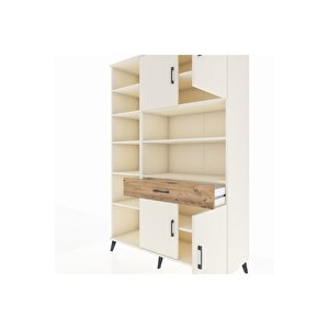 Hyperion Dolap 10 Raflı Tek Çekmeceli 4 Kapaklı 132x44x195 Aytaşı-aytaşı/çam