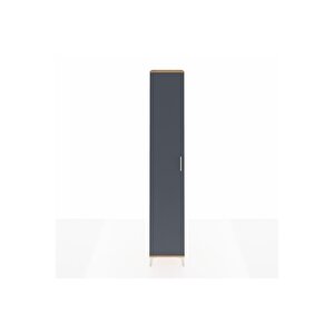 Hyperion Dolap 3 Raflı Tek Kapaklı Tek Askılı 44x44x243 Çam-antrasit