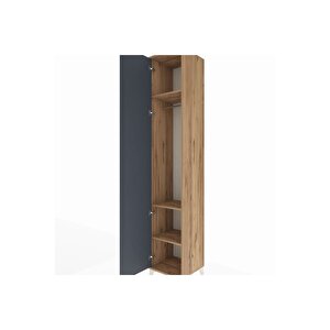 Hyperion Dolap 3 Raflı Tek Kapaklı Tek Askılı 44x44x243 Çam-antrasit