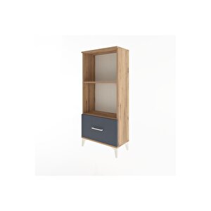 Arges Dolap Tek Raflı Tek Çekmeceli 60x30x134 Çam-antrasit