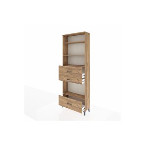 Arges Dolap 4 Raflı 3 Çekmeceli 88x30x243 Çam-çam