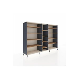 Hyperion Dolap 11 Raflı  220x44x163 Antrasit-aytaşı/çam