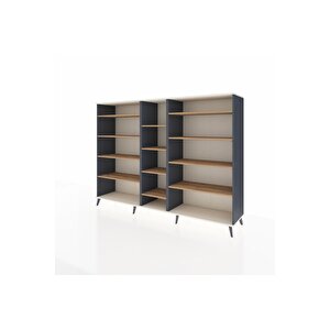 Hyperion Dolap 11 Raflı  220x44x163 Antrasit-aytaşı/çam