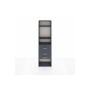 Arges Dolap 3 Raflı 3 Çekmeceli 60x30x221 Antrasit-antrasit