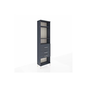 Arges Dolap 3 Raflı 3 Çekmeceli 60x30x221 Antrasit-antrasit