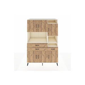 Kronos Dolap 10 Raflı 3 Çekmeceli 6 Kapaklı 132x59x195 Aytaşı-çam/çam