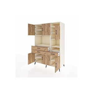 Kronos Dolap 10 Raflı 3 Çekmeceli 6 Kapaklı 132x59x195 Aytaşı-çam/çam