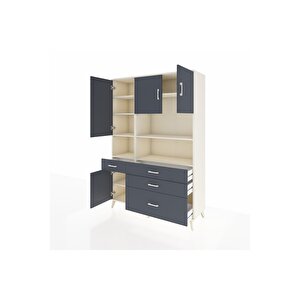 Hyperion Gardrop 9 Raflı 4 Çekmeceli 4 Kapaklı 132x44x195 Aytaşı-antrasit