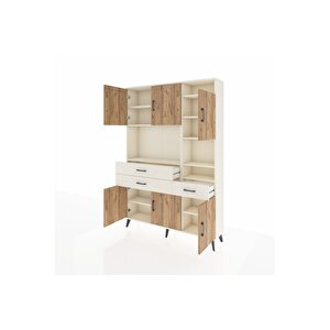 Arges Dolap 10 Raflı 3 Çekmeceli 6 Kapaklı 132x30x195 Aytaşı-çam/aytaşı