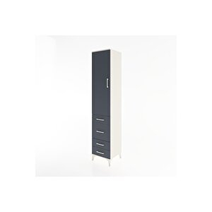 Hyperion Dolap 2 Raflı 4 Çekmeceli Tek Askılı 44x44x221 Aytaşı-antrasit