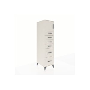 Kronos Dolap Tek Raflı 6 Çekmeceli Tek Kapaklı 44x59x182 Aytaşı-aytaşı