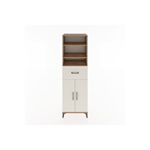 Hyperion Dolap 4 Raflı Tek Çekmeceli 2 Kapaklı 60x44x195 Çam-aytaşı