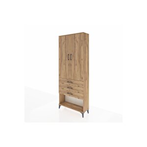 Arges Dolap 3 Raflı 3 Çekmeceli 2 Kapaklı 88x30x221 Çam-çam